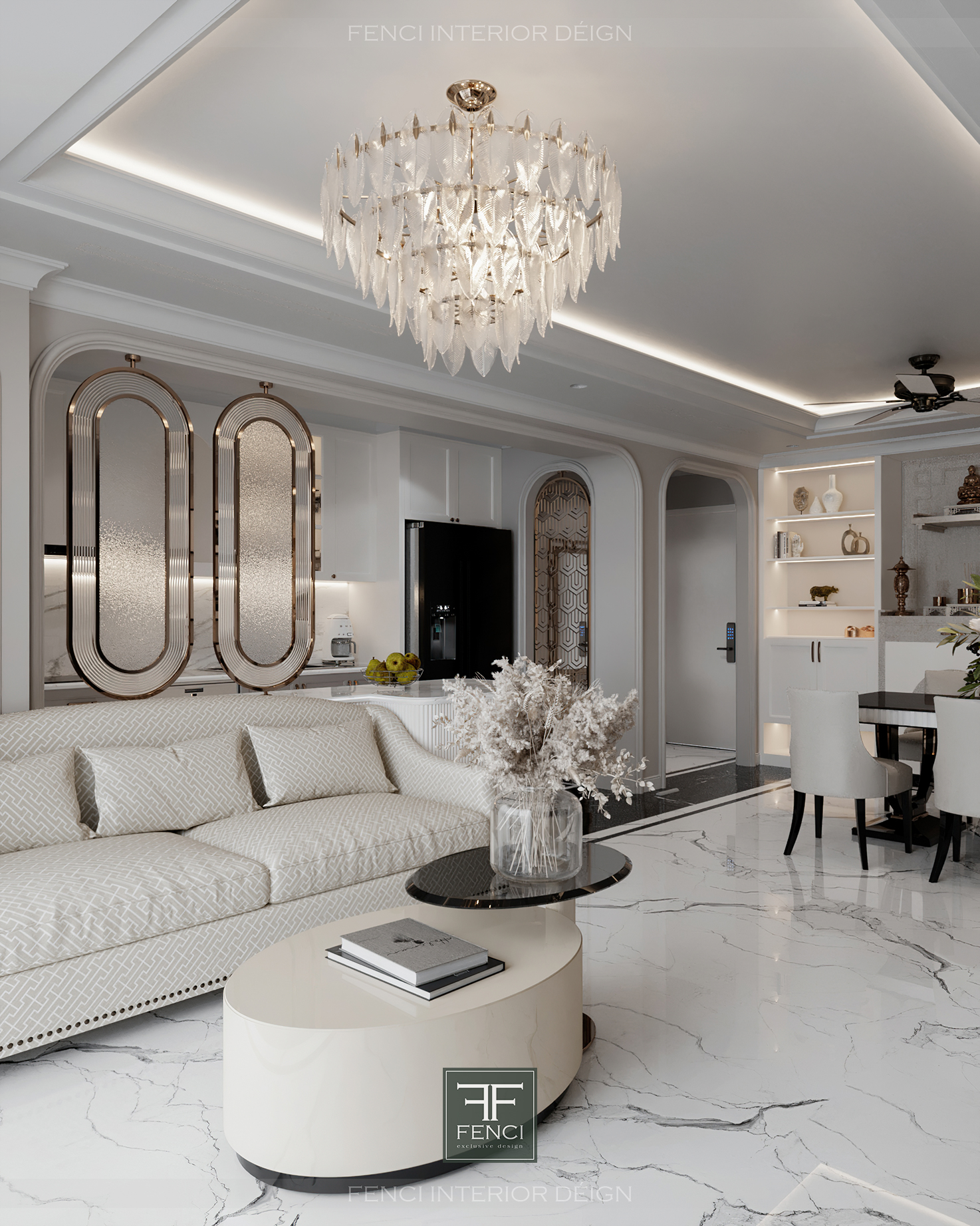 thiết kế thi công nội thất chung cư vinhomes phong cách neoclassic