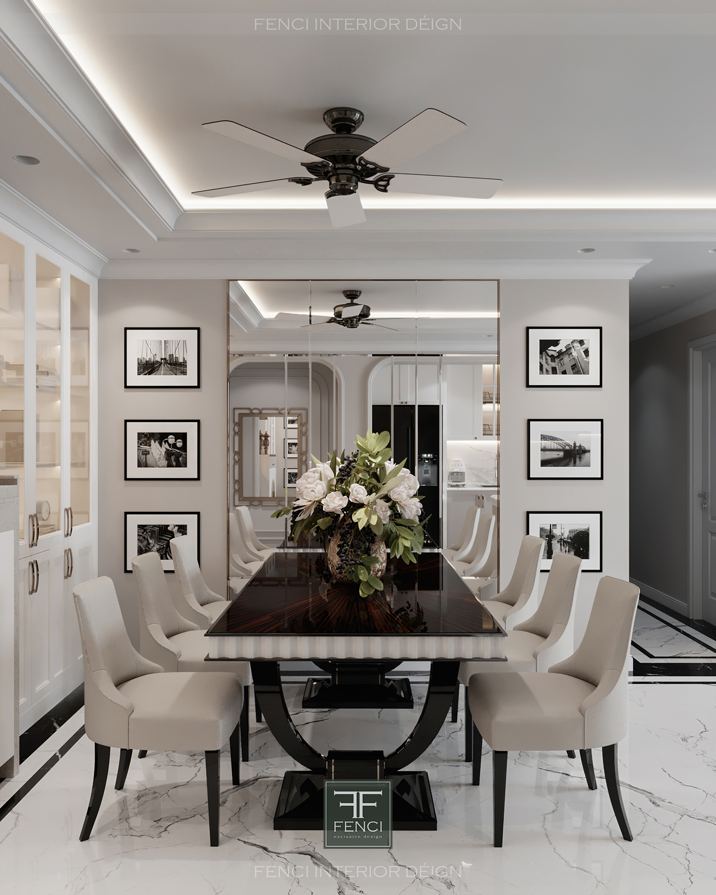 thiết kế thi công nội thất chung cư vinhomes phong cách neoclassic