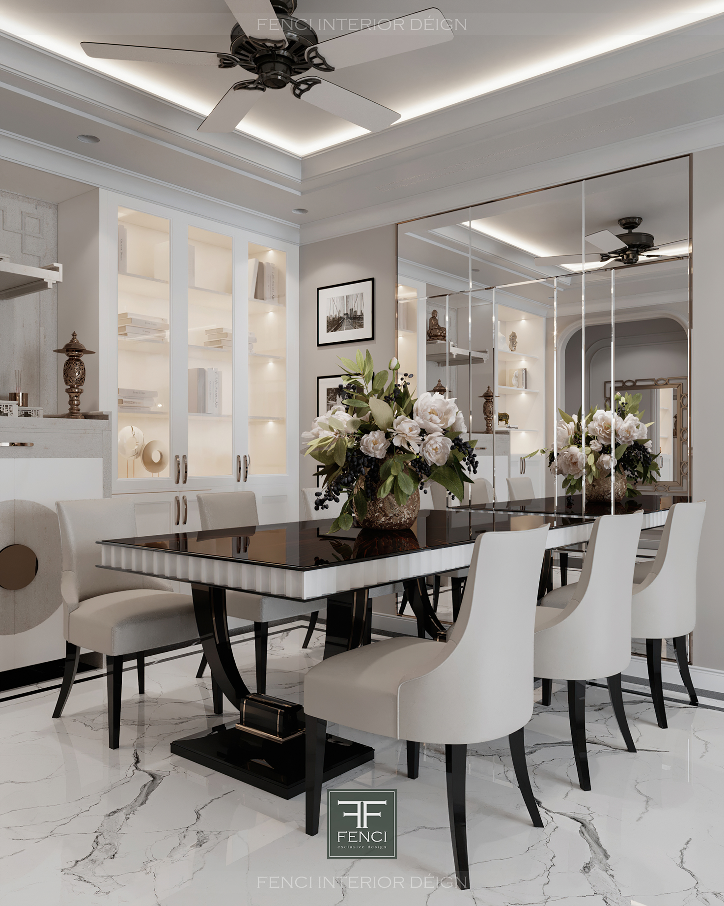 thiết kế thi công nội thất chung cư vinhomes phong cách neoclassic